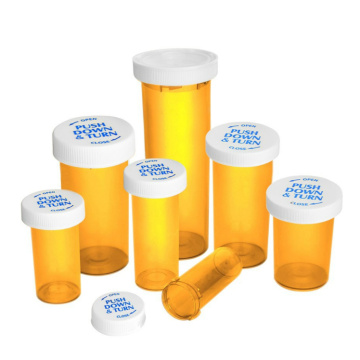 Plastic Medicine Pill Bottles with Child Resistant Caps