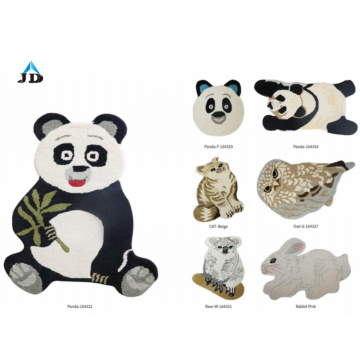 3D Printed Luxury Custom Animal Shaped Rugs: Tiger and Panda Design Handmade Silk Viscose Carpet