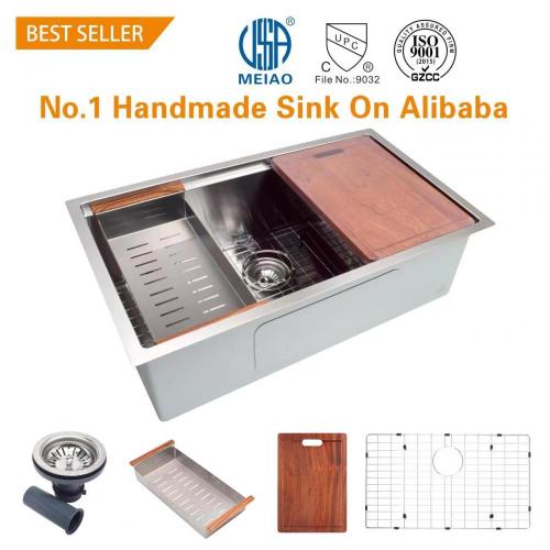 Workstation Stainless Steel Kitchen Sink dengan Aksesori