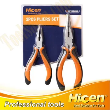 2pcs Bi-color PP+TPR Long Nose Pliers Set