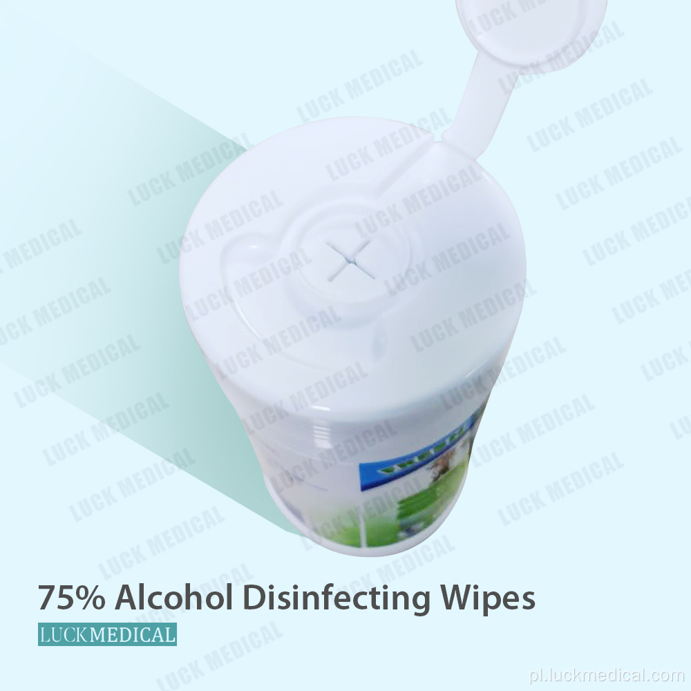75% chusteczek dezynfekujących alkoholu w puszce