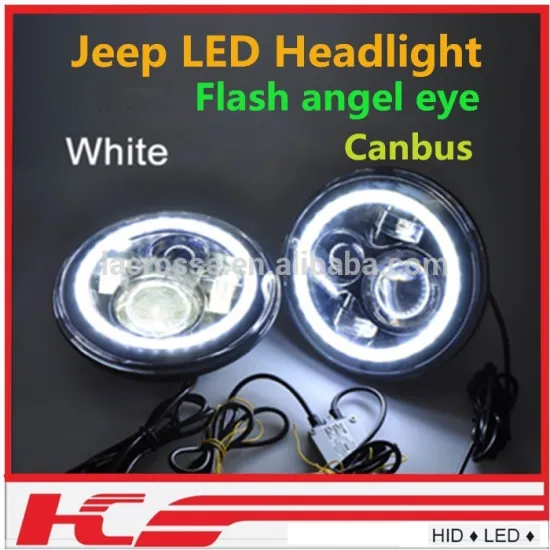 LED headlight angel eye head lamp for jeep Wrangler