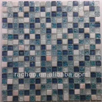Rachoo crackle glass mix marble mosaic