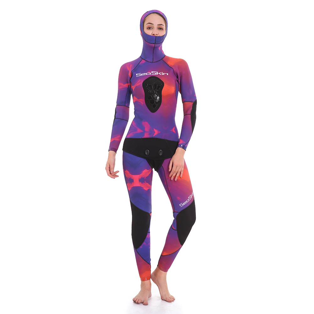 Seaskin 9mm Two Pieces Women Long Sleeve Spearfishing Wetsuit