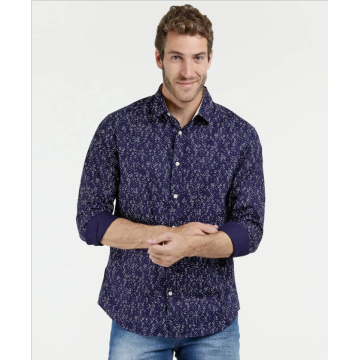 Mens 100% Cotton Casual Long Sleeve Printed Shirts