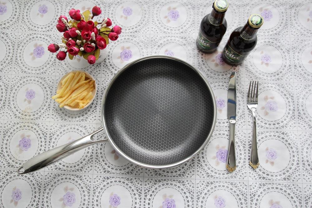 Stainless steel wok with multi-layer design