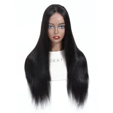 Mink Brazilian Cuticle Aligned Human Hair Pre Plucked 4X4 Lace Closure Wig Factory Supplier Straight Remy Human Hair Lace Wig