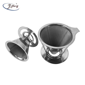 Reusable Stainless Steel Portable Cone Dripper with Stand
