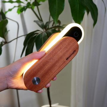 Lampada da tavolo in legno portatile ricaricabile intelligente Dimensione manuale