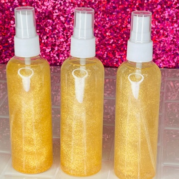 Gold Shimmery Strawberry Shortcake Body Spray - Shimmer Color Shifting Sorotan Illuminator