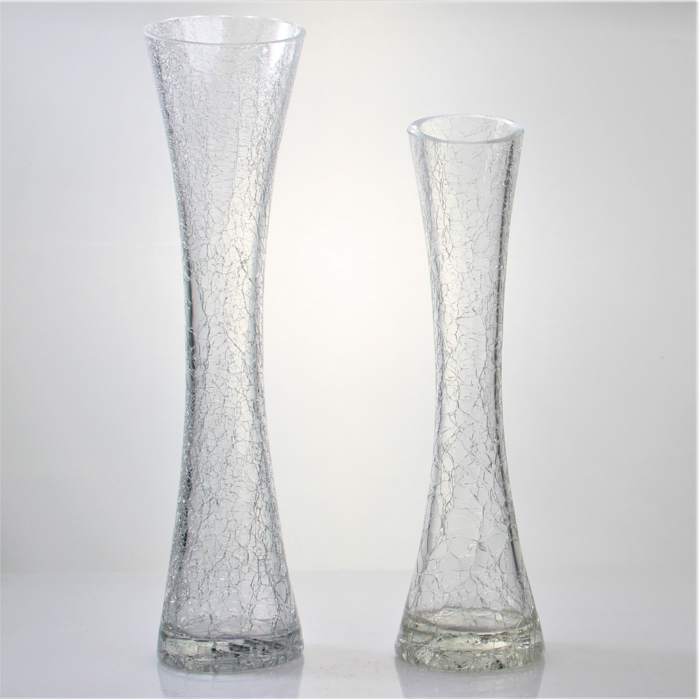 Crackle Flower Glass Vase