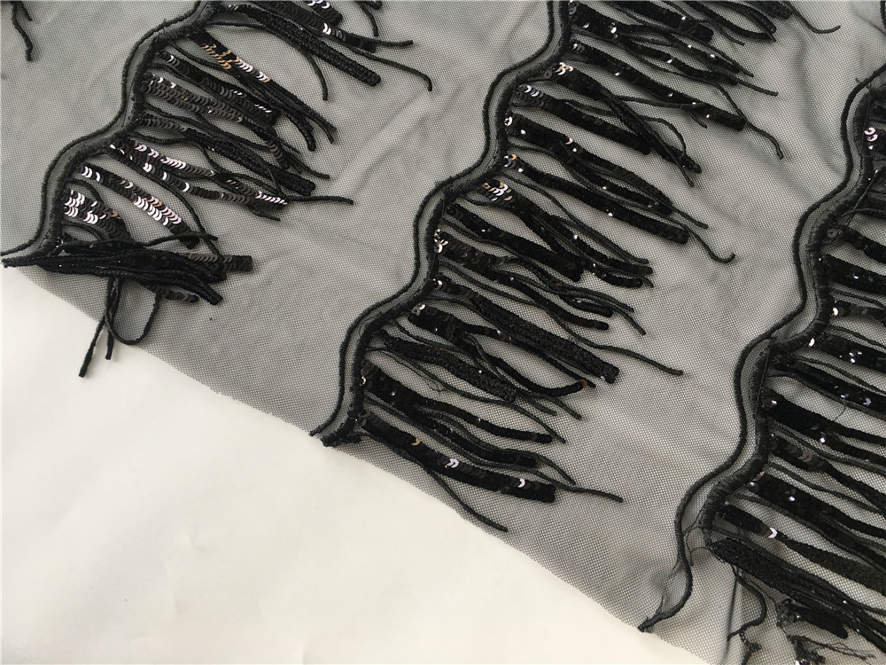 Wave Sequin Embroidery Fabric