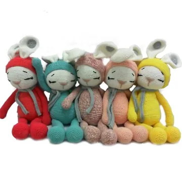 Soft crochet toy handmade knitted doll stuffed toy rabbit