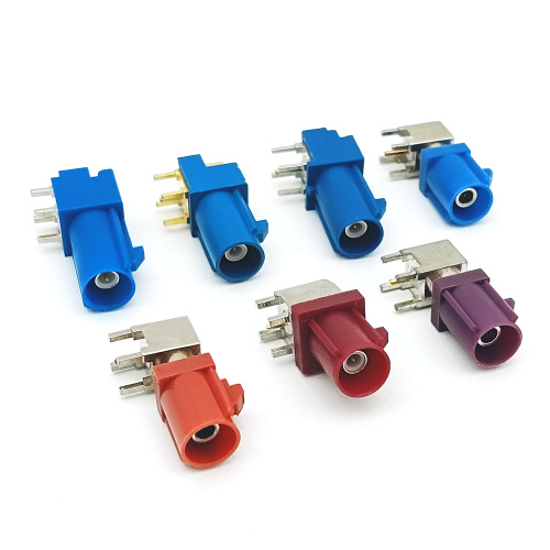 Fakra Male PCB Mount Angled RF Coaxial Connector