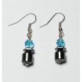 Hematite Earring with silver color finding