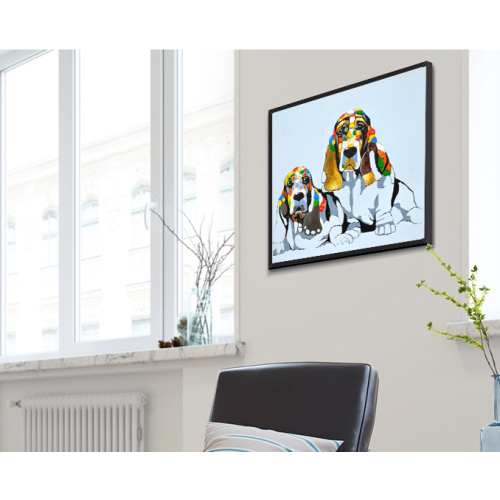 Handmade Oil Painting of Couple Dogs