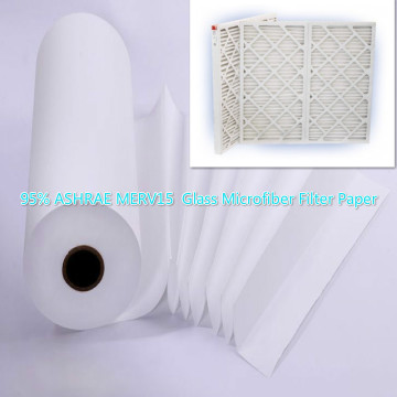 95% ASHRAE MERV15 Glass Microfiber Filter Paper