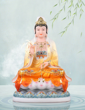 White Marble Statue of Sitting goddess of mercy