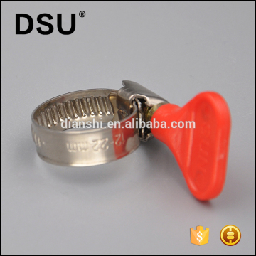 plastic butterfly handle stainless steel hose clamp with 9mm bandwidth