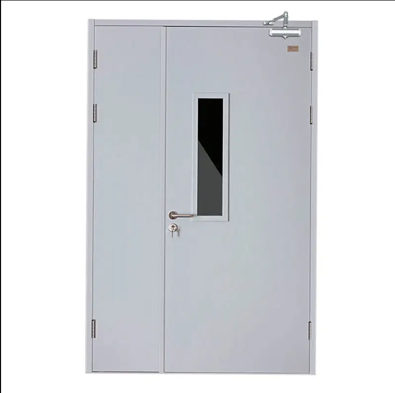 double unequal steel fire door