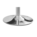 Mesa de barra de vidrio redonda moderna con base cromada