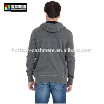 Fashion Men Grey Coat Sweater, Grey Cashmere Hoodie Coat