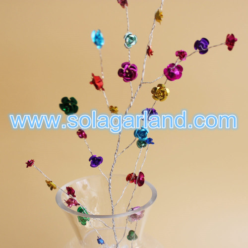 Aluminium Rose Flower Beads Garland Wire Branch