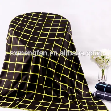 Yellow Sweatshirt Knit French Terry Brushed Checks Print Plaid Blanket