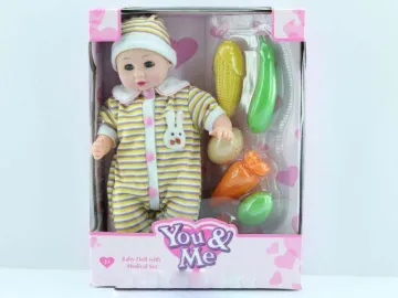 14" DOLL WITH FRUIT
