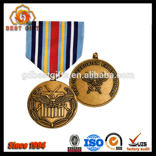 Custom Your Design Copper Honor Army Medal With Ribbon Button