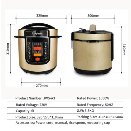 6L Stainless Steel Pressure Cooker for Home Use - Prestige Multicooker Electric Pressure Cooker