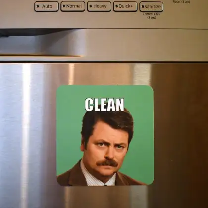 Ron Swanson Dishwasher Magnet Clean Dirty