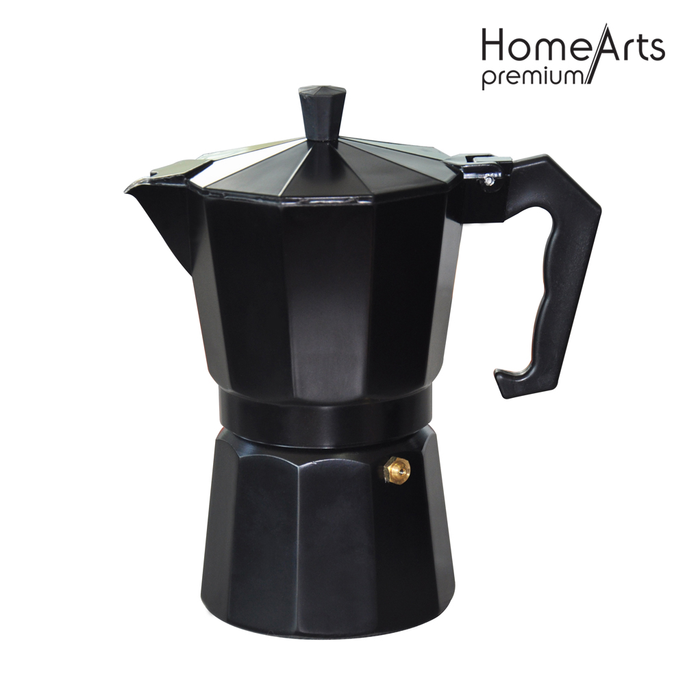 Black Aluminium Stove Top Coffee Maker