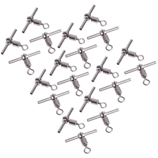 20Pcs T-shape Fishing Swivel Fish Barrel Cross-line Brass Head Fishing Tackle