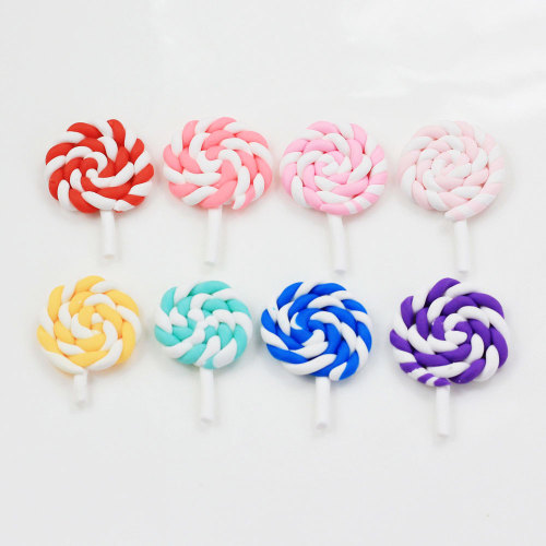 Länge Polymer Clay Lollipop Flatback Schleim Charms DIY Haar Bowknot Making Supplies Home Decoration Crafts