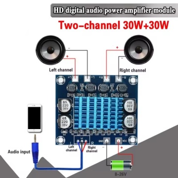 TPA3110 XH-A232 30W+30W Digital Stereo Audio Power Amplifier Board