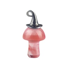 Cherry Quartz Mushroom Wizard Cap Pendant for Making Jewlery 15X20mm Stone Halloween Charms