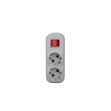 S002 Electric Home Use Schuko Extension Socket with Button Switch, 220V 10A/16A