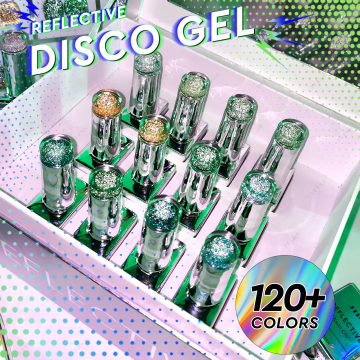 Laser -Disco -Gel -Nagellack -Set - 15 ml, 12 Farben, Glitzergelpoliersammlung für Frauen