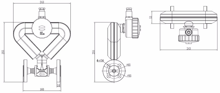 Débitmètre de masse de Coriolis de gaz naturel, débitmètre de masse avec débit 18 kg / min