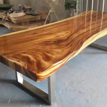 Customize Factory Price Wooden Kitchen Furniture Solid Walnut Wood Dining Table Top