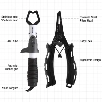 High Quality 60g Fish Pliers and 97g Fish Controller Stainless Steel Fishing Pliers Set - THORFORCE