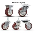 Purplish Red Swivel Pu Caster