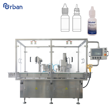 High Speed Automatic Eye Drop Bottle Filling, Capping and Labeling Machine (4 Heads, 10ml-60ml)