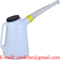 Plastic Vehicle Tools 6 Litre Plastic Measuring Jug Oil Dispenser with Protection Lid and Flexible Outlet