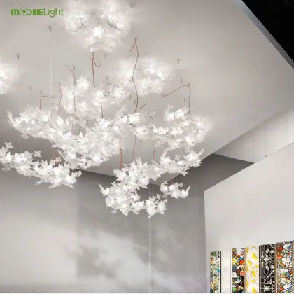 Modern Italian Hotel Bedroom Decoration LED Resin Prism Chandelier Slamp Hanami
