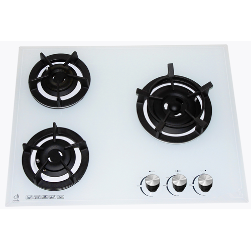 Cooktops a gás de vidro branco fino