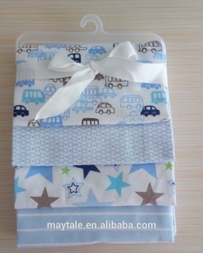 Baby Essentials 4 Pack Flannel Cotton Receiving Blanket