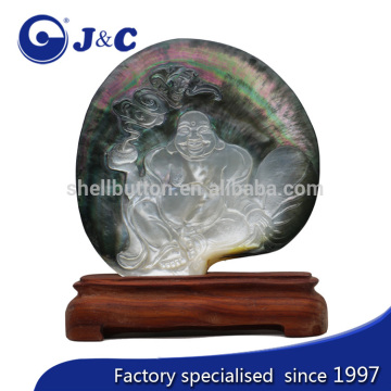 carved customized figure on natural sea shell ,mother of pearl decoration buttons