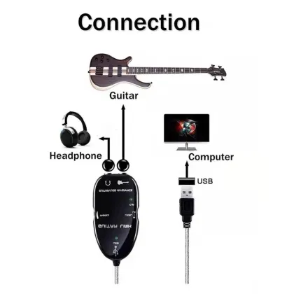 USB Guitar Effects Cable Link Cable Interface Cable Guitar Link Interface Link Audio Guitar Adapter For PC